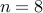 n=8