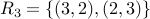 R_3 = { (3,2), (2,3) }