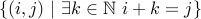  { (i,j) | exists k in mathbb{N} i + k  = j }