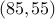 (85,55)