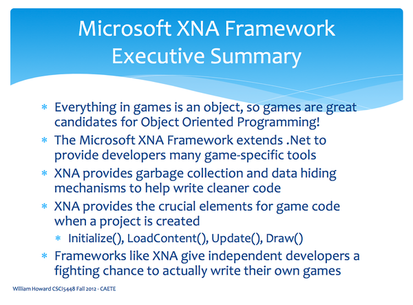Howard — Microsoft XNA Framework