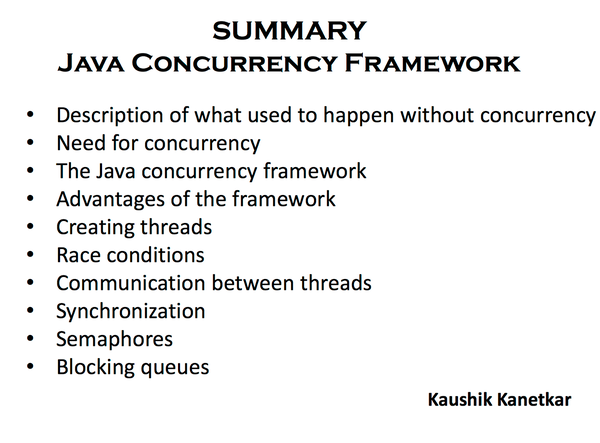 Kanetkar — Java Concurrency Framework