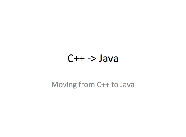 Mehta — C++ to Java