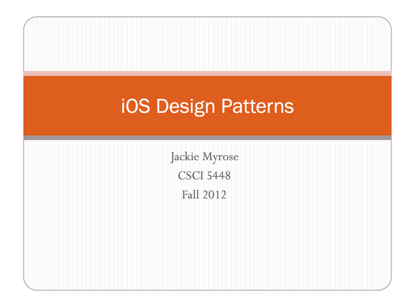 Myrose — iOS Design Patterns