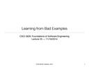 Lecture 25: Learning From Bad Examples