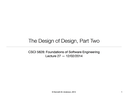 Lecture 27: The Design of Design, Part Two