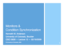 Lecture 12: Monitors & Condition Synchronization