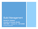 Lecture 18: Build Management