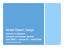Lecture 23: Model-Based Design