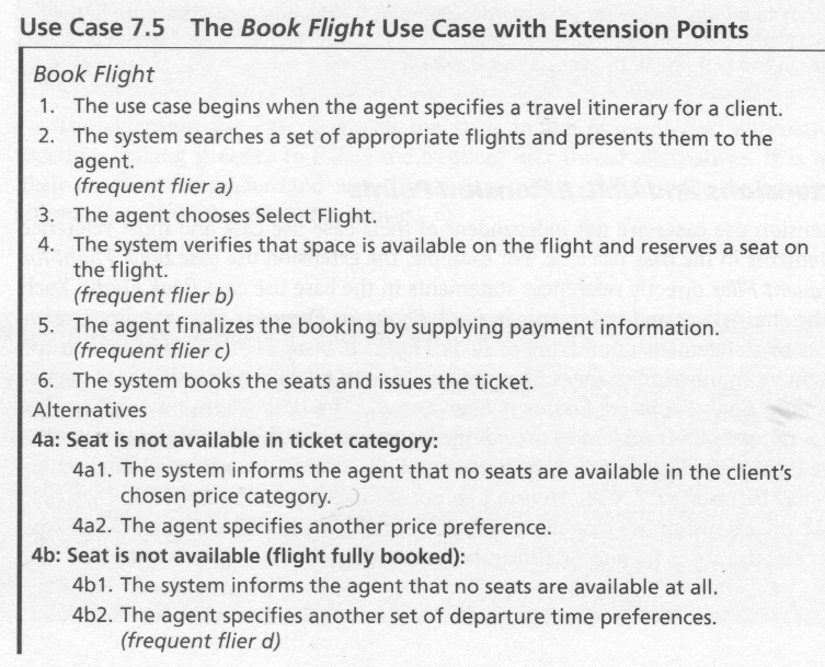 Use Case Description using Extension Points