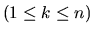 $(1 \leq k \leq n)$