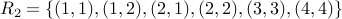 R_2 = {(1,1), (1,2), (2,1), (2,2), (3,3), (4,4) }