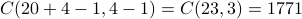 C(20+4-1, 4-1)=C(23,3)=1771