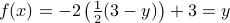 f(x)= -2left(frac{1}{2}(3-y)right) +3 = y